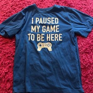 The Children's Place Blue Tee with White Gaming Print